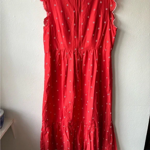Boden Lucinda Broderie Red Sleeveless Embroidered Dress - Picture 6 of 9